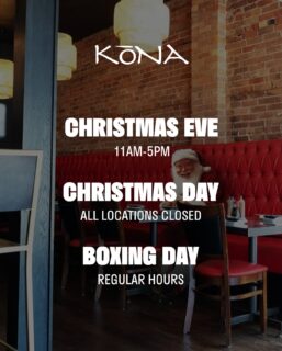🎄 KōNA Holiday Hours at all locations 🎄
✨ Christmas Eve: 11AM–5PM
🎄 Christmas Day: Closed
🛍️ Boxing Day: Back to regular hours
Thank you for celebrating the season with us ❤️
_____________
#sushi #konasushi #windsorontario